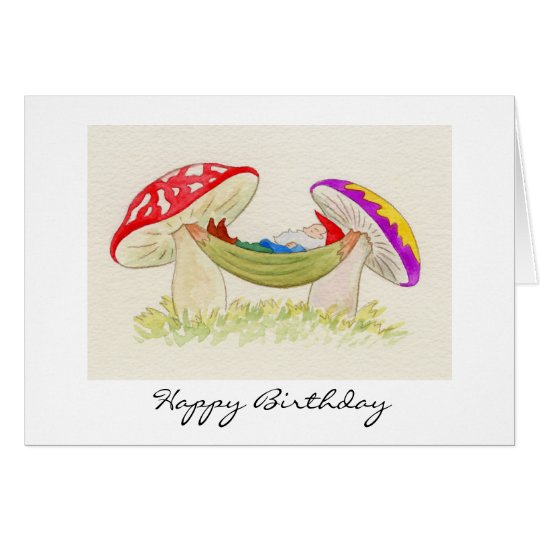 Relaxing Gnome Birthday Card