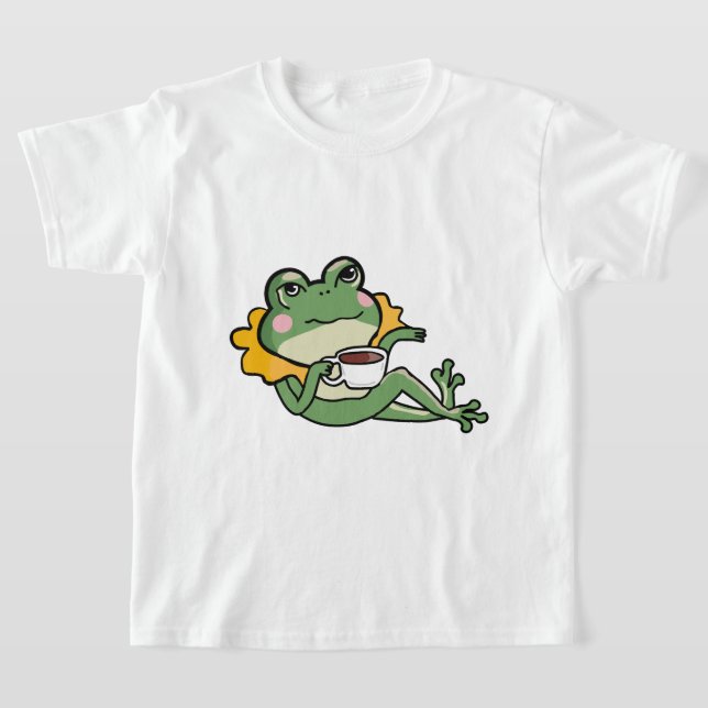 Relaxing Green Frog Tea Lover Shirt - Unique Desig (Laydown)