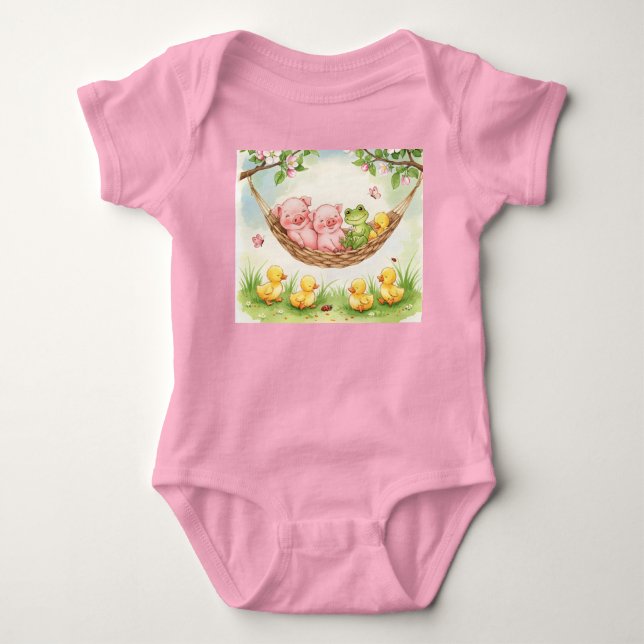  Relaxing in a Hammock Baby Bodysuit (Front)