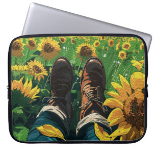 Relaxing in Sunflower Paradise Laptop Sleeve