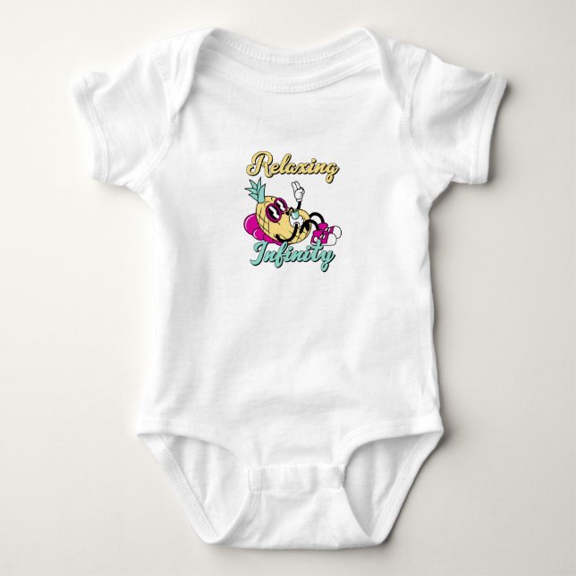 Relaxing Infinity Pineapple | Cute Design Baby Bodysuit (Front)