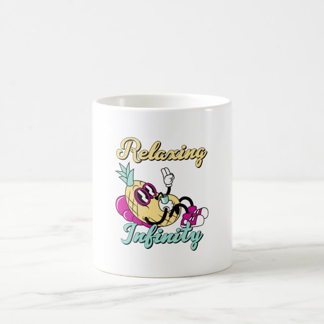 Relaxing Infinity Pineapple | Cute Design Coffee Mug (Center)