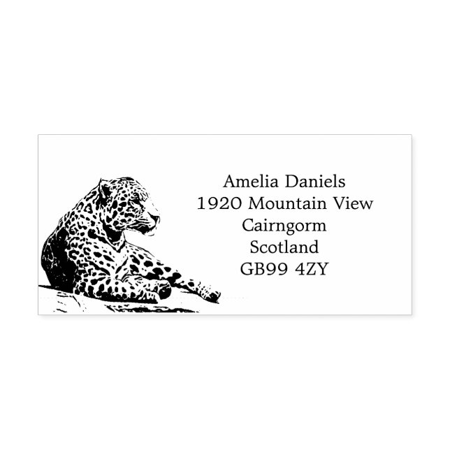Relaxing Jaguar New Home Address Rubber Stamp (Imprint)