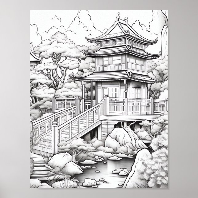 Relaxing Landscape Colouring Poster (Front)