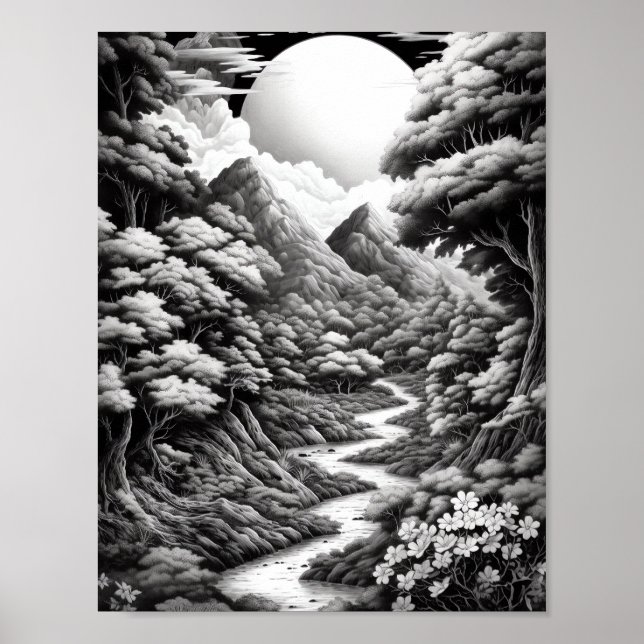 Relaxing Landscape Colouring Poster (Front)
