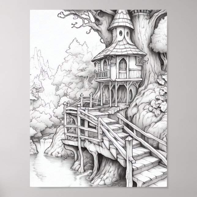 Relaxing Landscape Colouring Poster (Front)