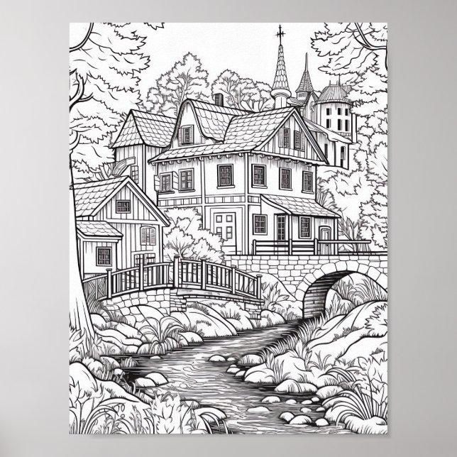 Relaxing Landscape Colouring Poster (Front)
