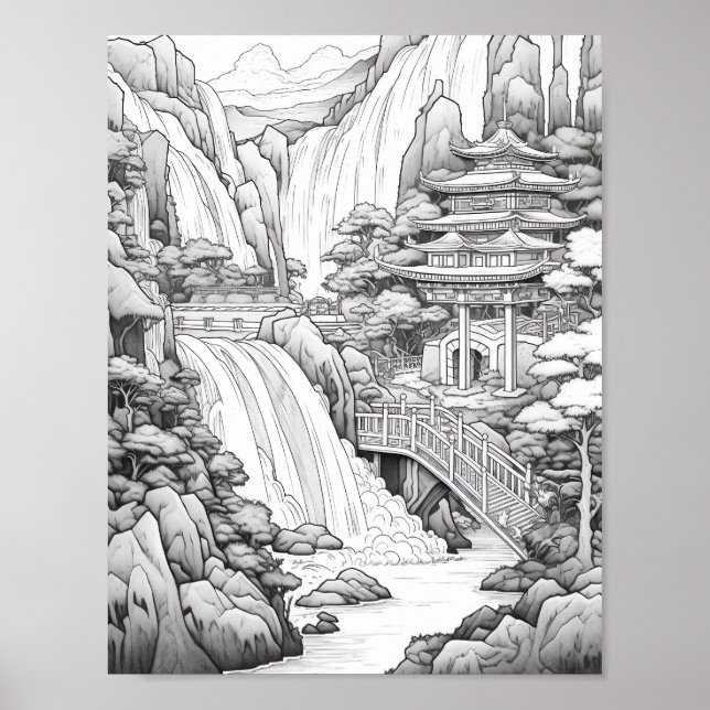 Relaxing Landscape Colouring Poster (Front)