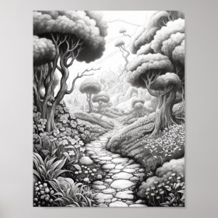 Relaxing Landscape Colouring Poster