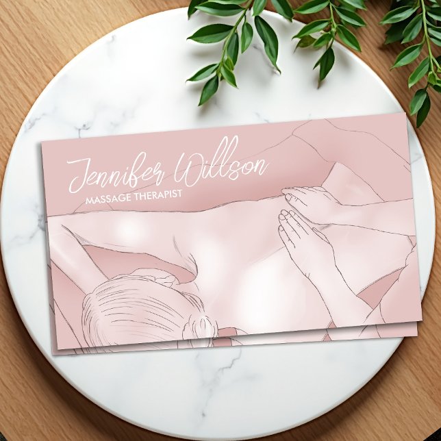 Relaxing Massage Sketch Business Card (Creator Uploaded)