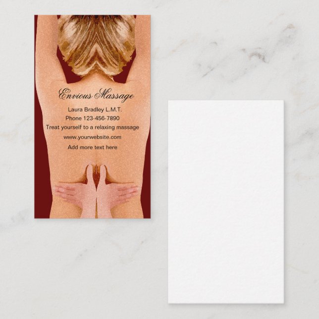Relaxing Massage Therapy Business Card (Front/Back)
