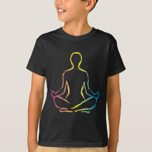 Relaxing Meditation Zen Yoga Sukhasana Pose Design T-Shirt