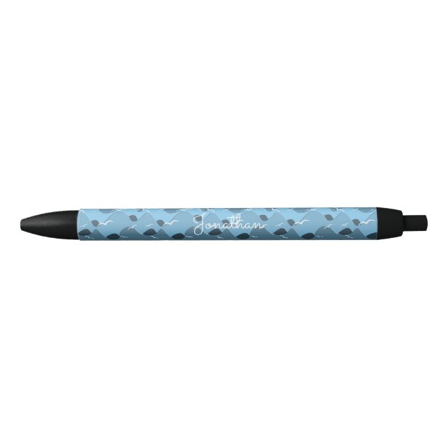 Relaxing Ocean Waves on your School Black Ink Pen (Front)