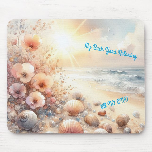Relaxing on a Beach Somewhere Mouse Mat (Front)