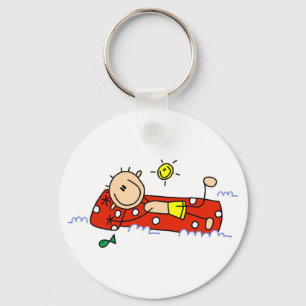 Relaxing on Air Mattress Key Ring