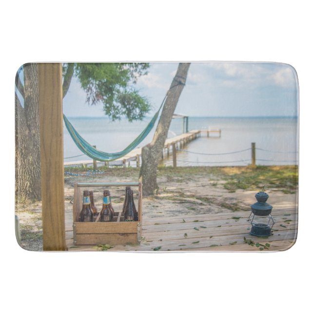 Relaxing on the beach  photo   bath mat (Front)