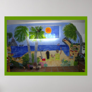 Relaxing on the beach (the whole picture) poster