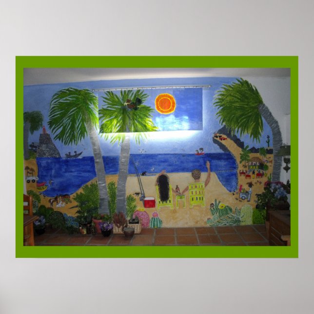 Relaxing on the beach (the whole picture) poster (Front)