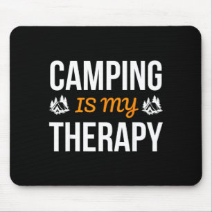 Relaxing outdoor quote camping is therapy nature mouse mat