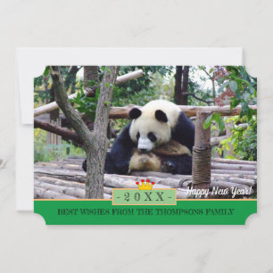 Relaxing Panda & Happy New Year! Card /China