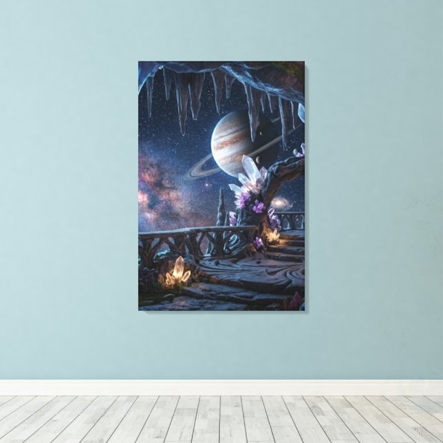 Relaxing Planet Space canvas  Print (Insitu(Wood Floor))