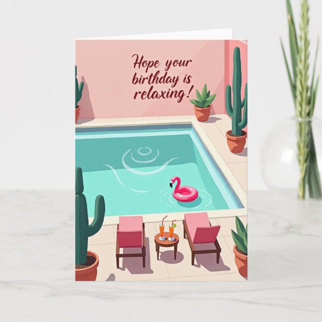 Relaxing Poolside Card (Front)