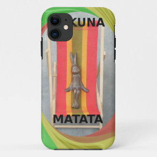 Relaxing Rabbit Hakuna Matata Vector Artwork iPhone 11 Case