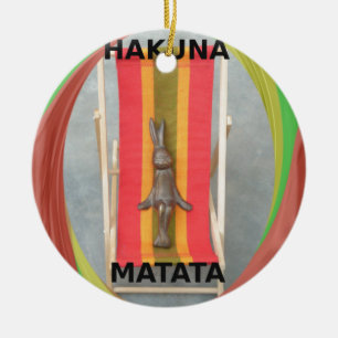 Relaxing Rabbit Vector Artwork Print Design Ceramic Tree Decoration