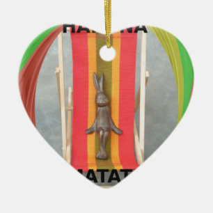 Relaxing Rabbit Vector Artwork Print Design Ceramic Tree Decoration