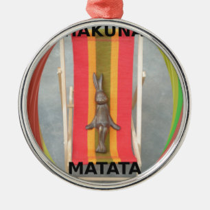 Relaxing Rabbit Vector Artwork Print Design Metal Tree Decoration