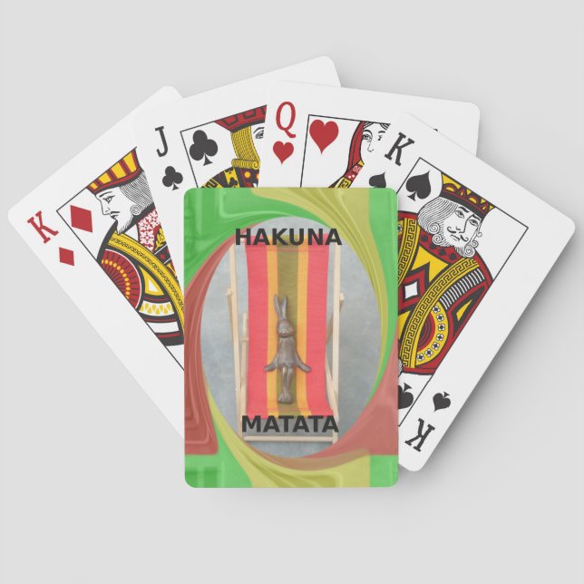 Relaxing Rabbit Vector Artwork Print Design Playing Cards (Back)