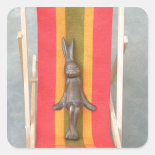 Relaxing Rabbit Vector Artwork Print Design Square Sticker