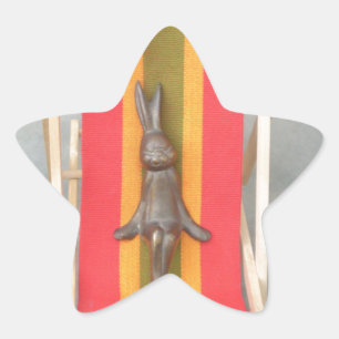 Relaxing Rabbit Vector Artwork Print Design Star Sticker