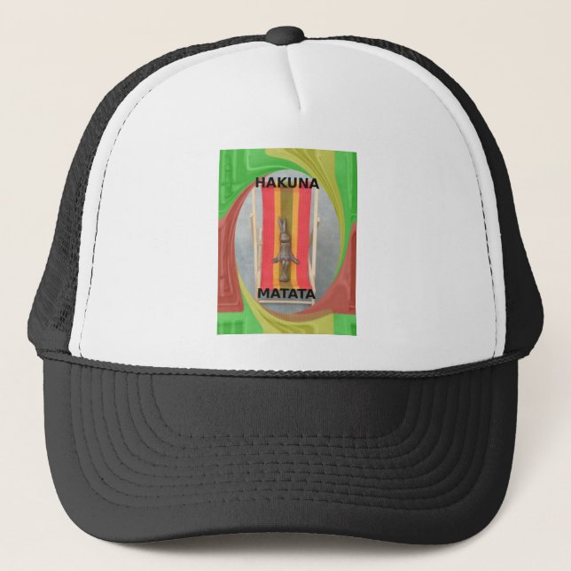 Relaxing Rabbit Vector Artwork Print Design Trucker Hat (Front)