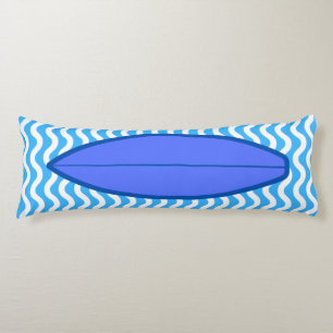 Relaxing Royal Blue Waves Surfing Body Pillow