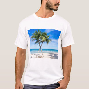 Relaxing Seascape View with Palms on the Beach T-Shirt