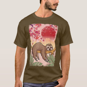 Relaxing Sloth Japanese Sun Nature T-Shirt