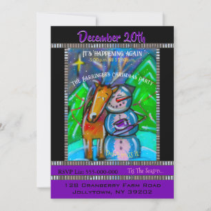 Relaxing Snowman Annual Christmas Party Invite