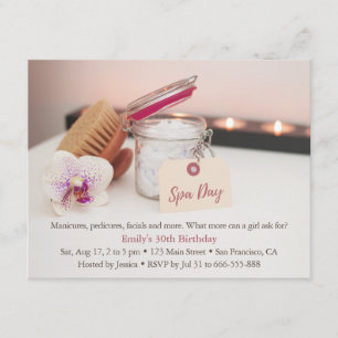 Relaxing Spa Girls Birthday Party Invitations