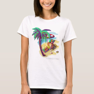 Relaxing Summer Bear on Tropical Beach T-Shirt