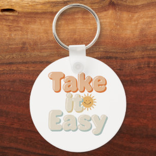 Relaxing "Take It Easy" with Smiling Sun Key Ring