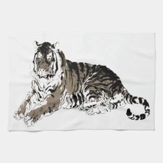 Relaxing Tiger American MoJo Kitchen Towel