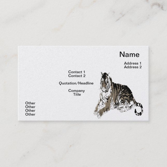 Relaxing Tiger Business Card (Front)
