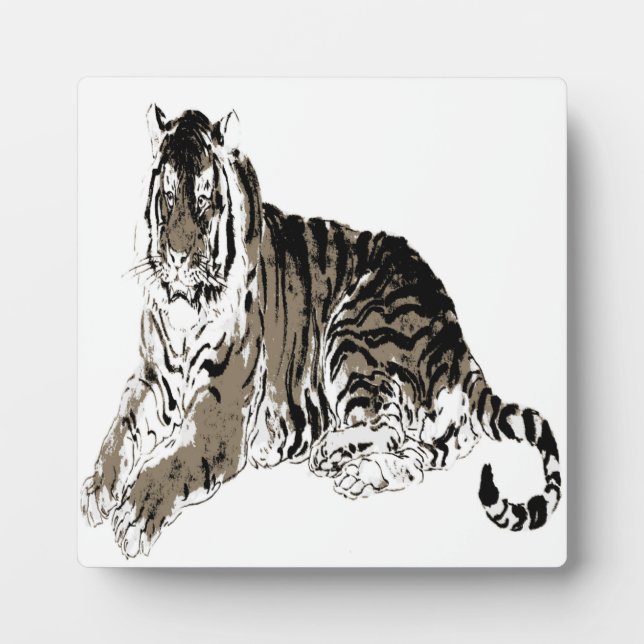 Relaxing Tiger Plaque (Front)