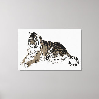 Relaxing Tiger Wrapped Canvas