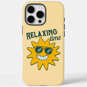 RELAXING time smiling sun with sunglasses iPhone 16 Pro Max Case