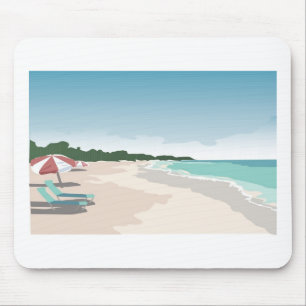 Relaxing Tropical Beach Scene Mouse Mat