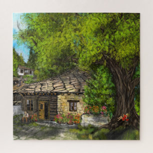 Relaxing Village Family Life Jigsaw Puzzle