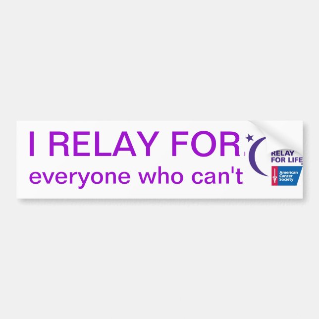 Relay for Life Bumper Sticker (Front)