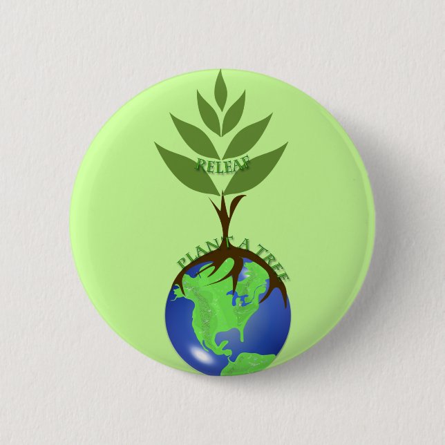 ReLeaf Plant A Tree 6 Cm Round Badge (Front)